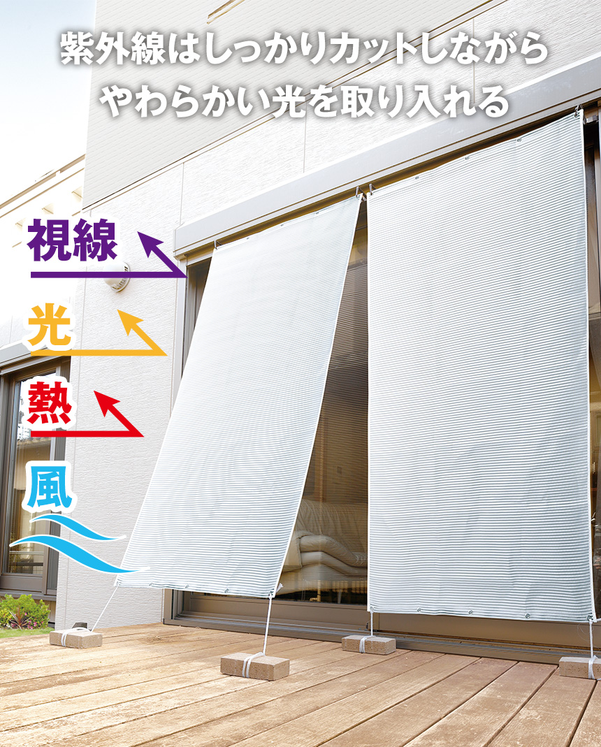 お洒落な断熱アルミUVすだれ【S字フック付き】【同色2枚組】