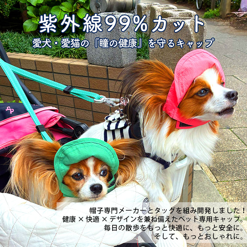 bow&mew 犬猫兼用おさんぽUVカットキャップ