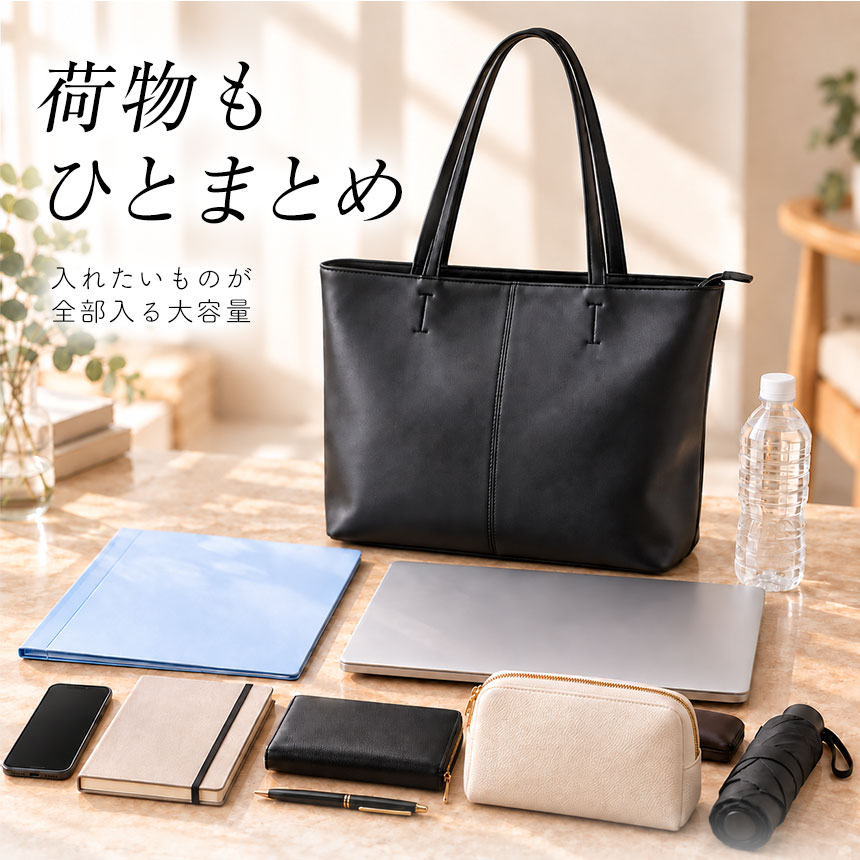 軽量合成皮革レディーストートバッグ