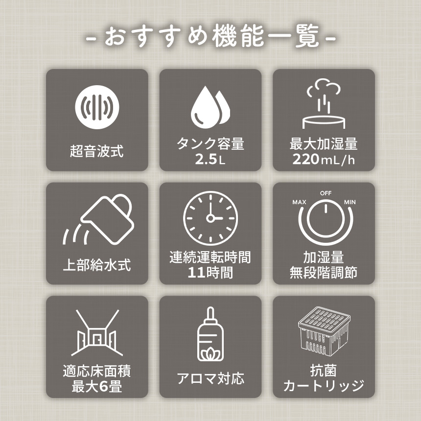 超音波加湿器 フォグモイスト 2.5L