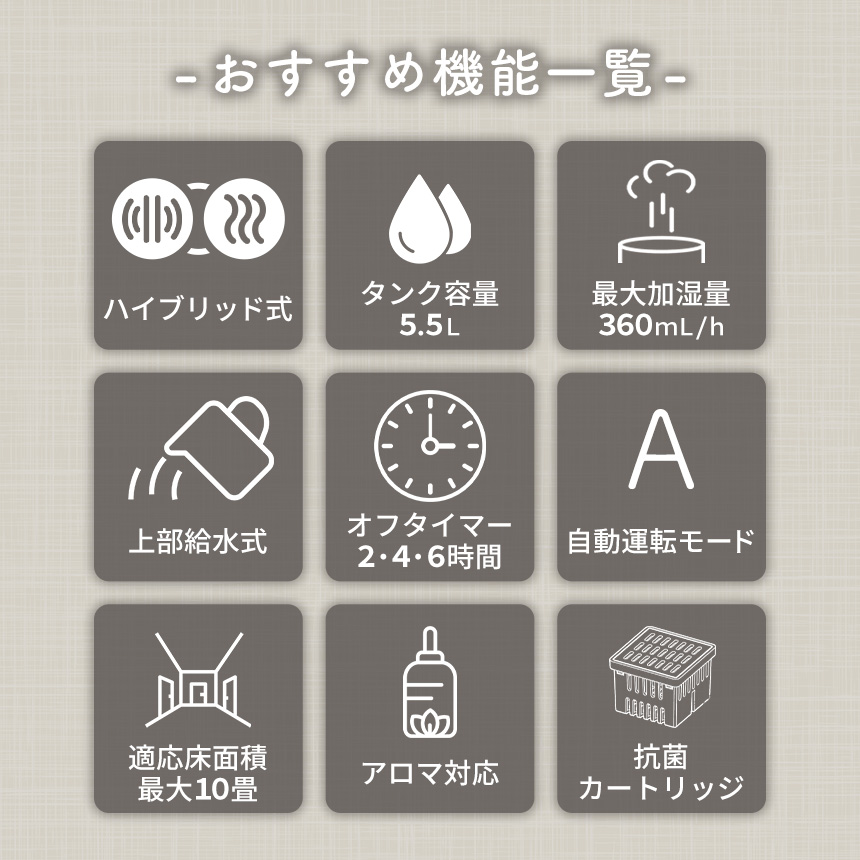 ハイブリッド加湿器 フォグモイスト 5.5L